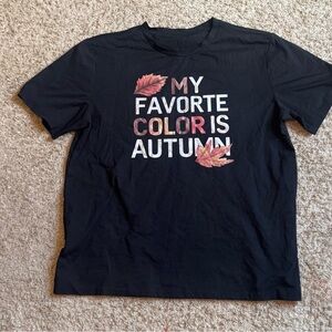 Women’s XXL Black My Favorite Color Is Autumn T-Shirt Polyester